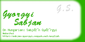 gyorgyi sabjan business card